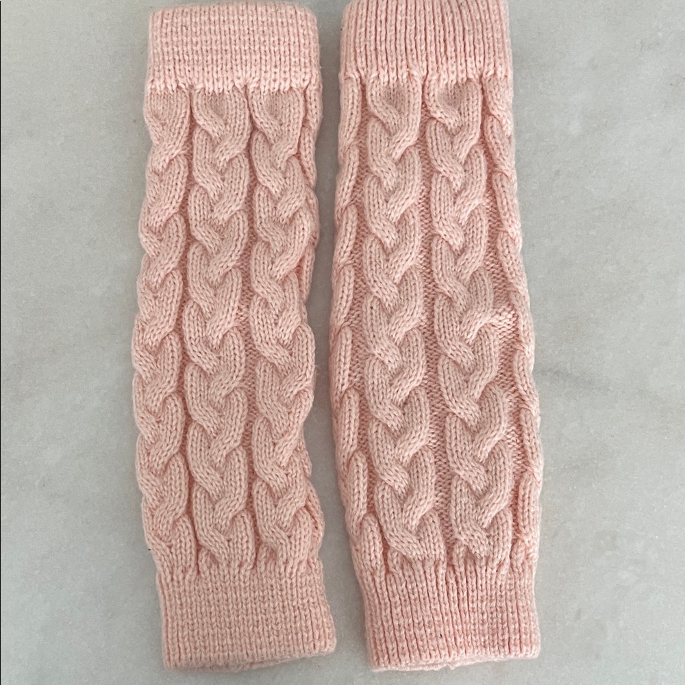 Toddler Girls Pink Cable Knit Leg Warmers